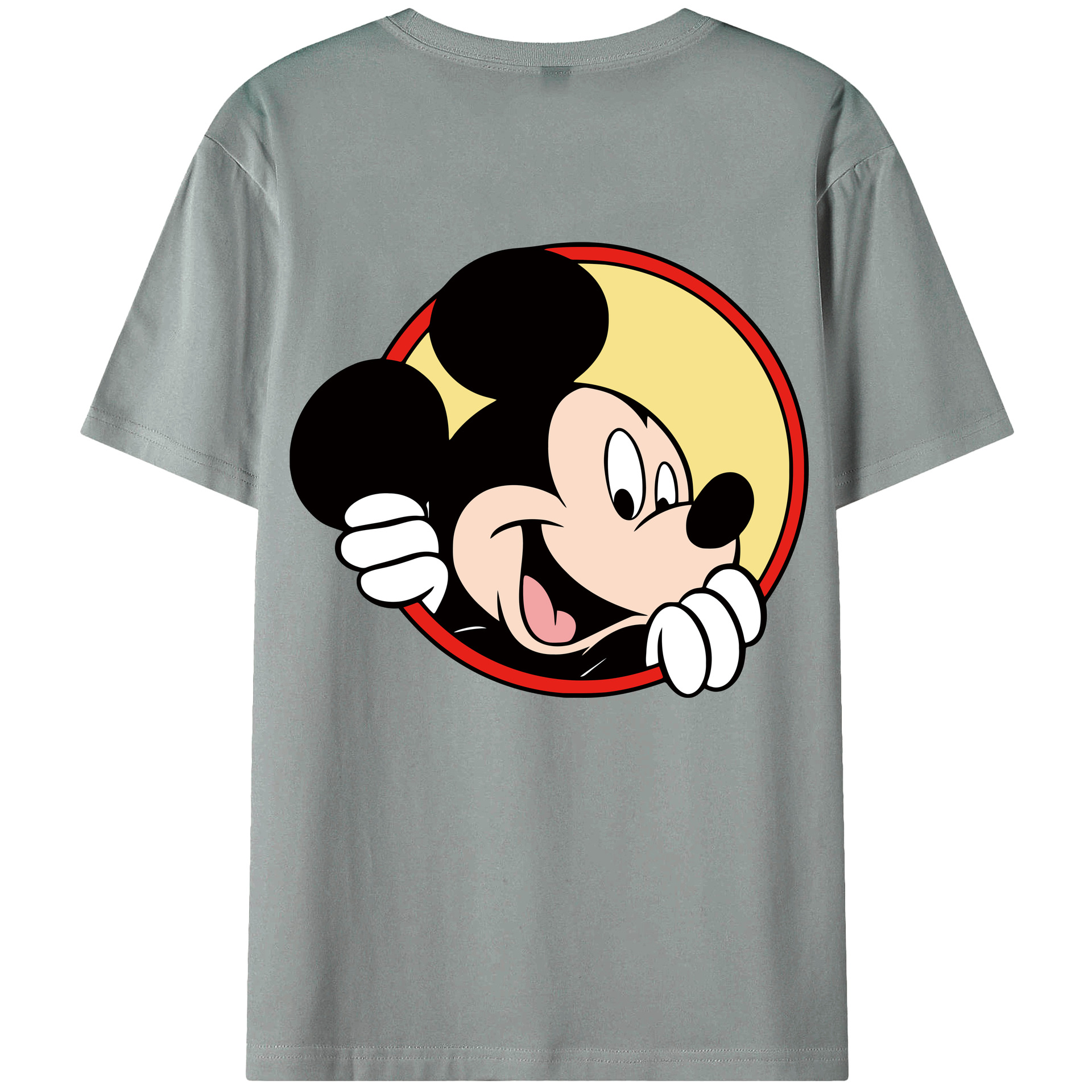 ミッキーマウス Mickey Mouse 綿100％ メンズ半袖Tシャツ（バックプリント） 通気性